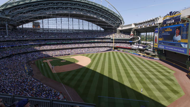 Jul 3, 2023; Milwaukee, Wisconsin, USA;  General view of American Family Field during the fifth inning of the game between the Chicago Cubs and Milwaukee Brewers. Mandatory Credit: Jeff Hanisch-USA TODAY Sports