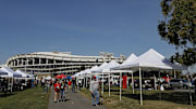 Fan tailgate outside Robert F. Kennedy Memorial Stadium in Washington, D.C. 