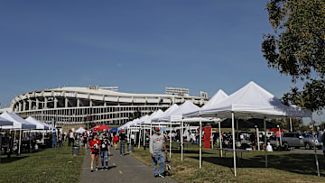 Fan tailgate outside Robert F. Kennedy Memorial Stadium in Washington, D.C. 