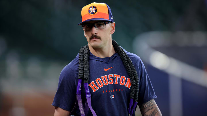 Mar 30, 2024; Houston, Texas, USA; Houston Astros starting pitcher J.P. France (68) prior to the game against the New York Yankees at Minute Maid Park. Mandatory Credit: Erik Williams-USA TODAY Sports