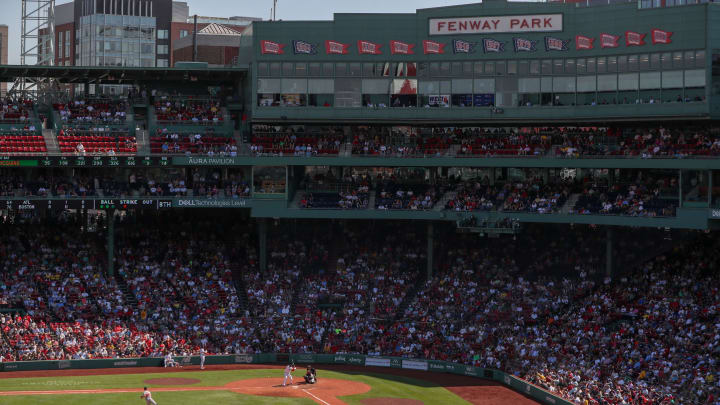 Jun 5, 2024; Boston, Massachusetts, USA;  A general view of Fenway Park during a game between the Atlanta Braves and the Boston Red Sox. Mandatory Credit: Paul Rutherford-USA TODAY Sports