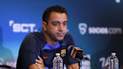 Xavi en rueda de prensa
