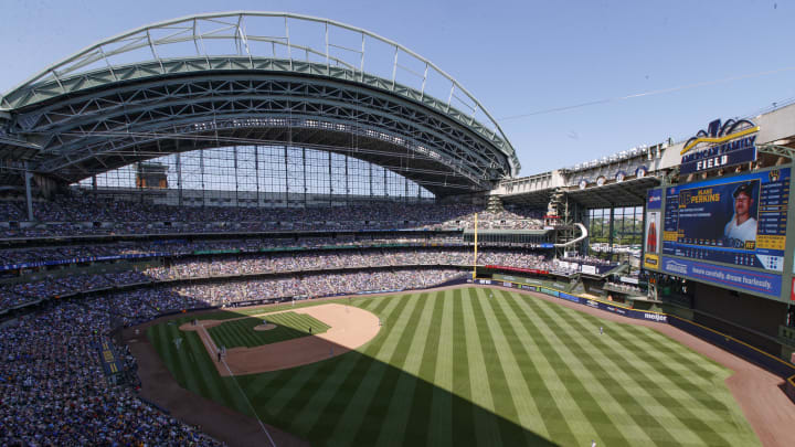 Jul 3, 2023; Milwaukee, Wisconsin, USA;  General view of American Family Field during the fifth inning of the game between the Chicago Cubs and Milwaukee Brewers. Mandatory Credit: Jeff Hanisch-USA TODAY Sports