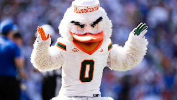 The Miami Hurricanes mascot 