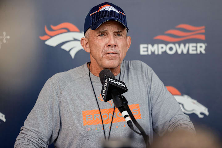 Denver Broncos head coach Sean Payton during Denver Broncos Training Camp.