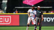 Seattle Mariners shortstop JP Crawford celebrates after hitting a 3-RBI double against the Baltimore Orioles during the seventh inning of a game Thursday at T-Mobile Park.