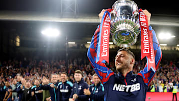 Joel Ward brought the FA Cup to Selhurst Park in his last home game for Crystal Palace.