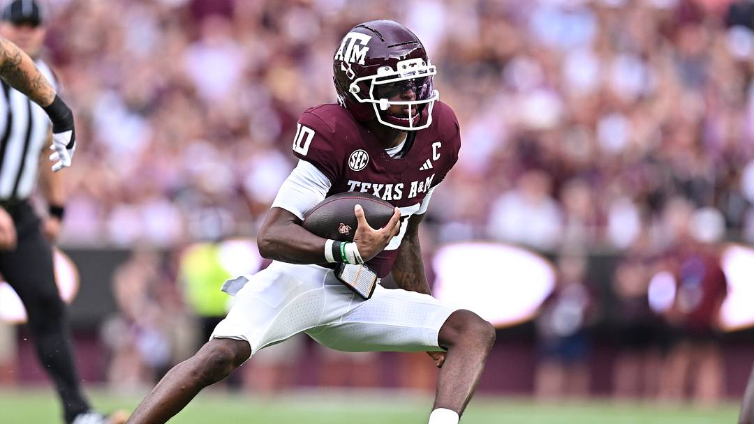 Texas A&M Aggies quarterback Marcel Reed (10) runs the ball during the first quarter against the Missouri State Bears at Kyle Field. Texas A&M Aggies quarterback Marcel Reed (10) runs the ball during the first quarter against the Missouri State Bears at Kyle Field.