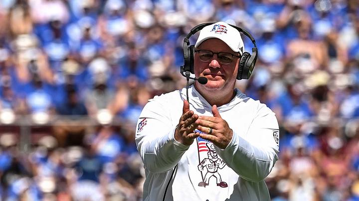 Sep 12, 2026; College Station, Texas, USA; Texas A&M Aggies head coach Mike Elko walks onto the field against Arizona State Sun Devils at Kyle Field. Mandatory Credit: Maria Lysaker-Imagn Images