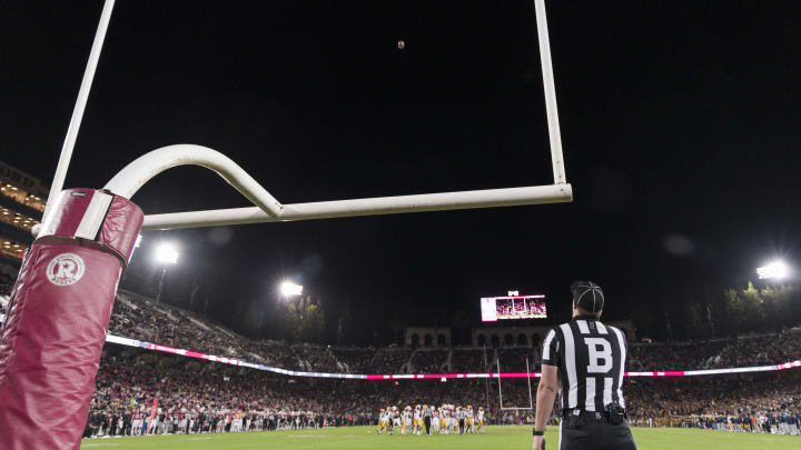 Joshua Karty prepares to kick a field goal