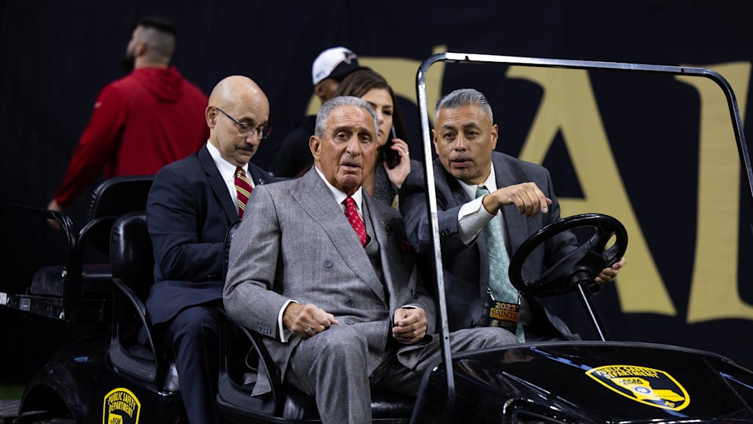 Jan 7, 2024; New Orleans, Louisiana, USA; Atlanta Falcons owner Arthur Blank during warmups 