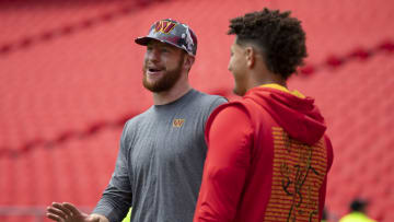 Carson Wentz, Patrick Mahomes, Washington Commanders v Kansas City Chiefs