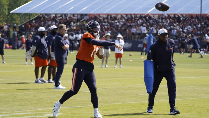 Practice is the only time Bears fans will see Caleb Williams performing for now as he won't play in the preseason opener.