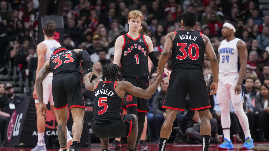 Immanuel Quickley, Gradey Dick, Ochai Agbaji and Gary Trent Jr., Toronto Raptors