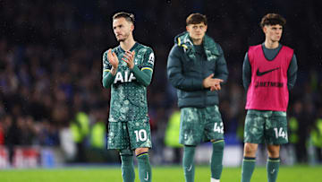 Spurs players acknowledge the away fans after an embarrassing choke