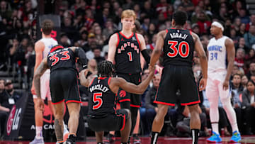 Gary Trent Jr., Immanuel Quickley, Gradey Dick and Ochai Agbaji, Toronto Raptors
