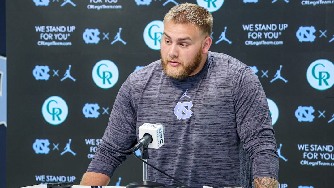 North Carolina offensive lineman Austin Blaske