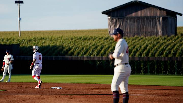 MLB Field of Dreams stadium in Dyersville, Iowa. Cincinnati Reds At Chicago Cubs Aug 11, 2022