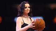 Feb 6, 2024; Phoenix, Arizona, USA; WWE wrestler Paige in attendance of the Milwaukee Bucks game against the Phoenix Suns at Footprint Center. Mandatory Credit: Mark J. Rebilas-USA TODAY Sports