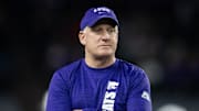 Dec 26, 2024; Phoenix, AZ, USA; Kansas State Wildcats head coach Chris Klieman prior to the game against the Rutgers Scarlet Knights during the Rate Bowl at Chase Field. Mandatory Credit: Mark J. Rebilas-Imagn Images