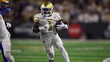 Nov 22, 2025; Atlanta, Georgia, USA; Georgia Tech Yellow Jackets running back Jamal Haynes (1) runs the ball against the Pittsburgh Panthers in the fourth quarter at Bobby Dodd Stadium at Hyundai Field. Mandatory Credit: Brett Davis-Imagn Images