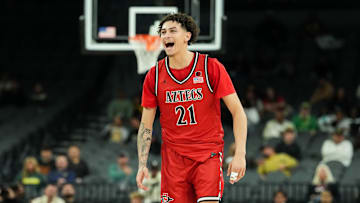 Nov 25, 2025; Las Vegas, Nevada, USA; San Diego State Aztecs guard Miles Byrd (21).