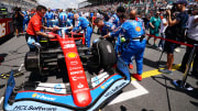May 4, 2024; Miami Gardens, Florida, USA; Ferrari driver Charles Leclerc (16) climbs into his car on