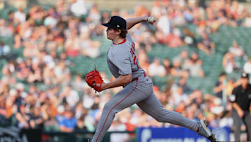 Hunter Dobbins throws a pitch in Boston Red Sox v Detroit Tigers -- May 14