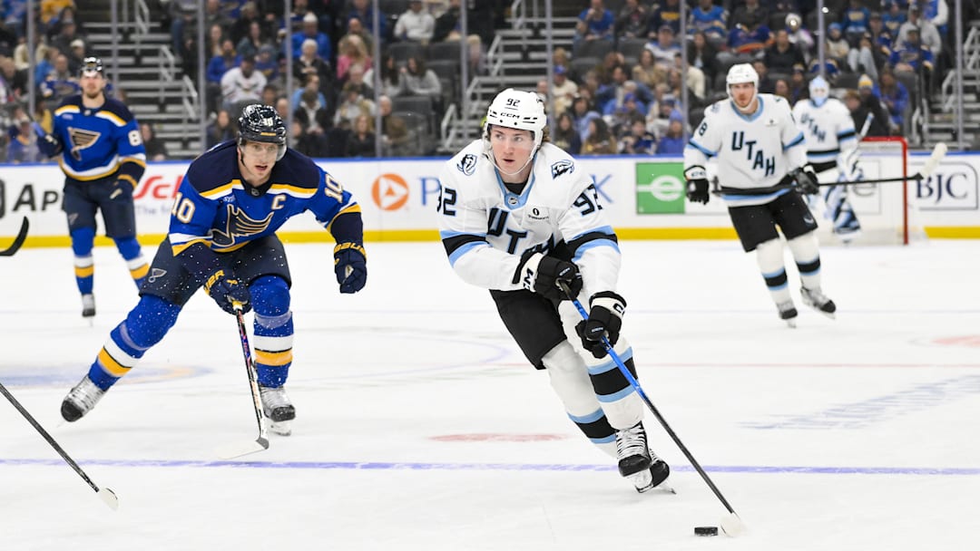 Utah Mammoth center Logan Cooley will miss eight weeks with a leg injury.