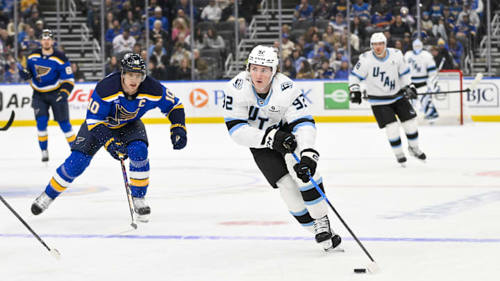 Utah Mammoth center Logan Cooley will miss eight weeks with a leg injury.