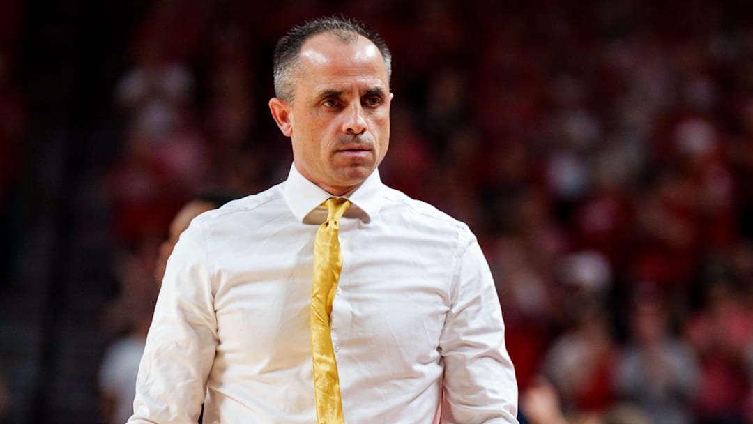 Mar 8, 2026; Lincoln, Nebraska, USA; Iowa Hawkeyes head coach Ben McCollum during the first half against the Nebraska Cornhuskers at Pinnacle Bank Arena. Mandatory Credit: Dylan Widger-Imagn Images
