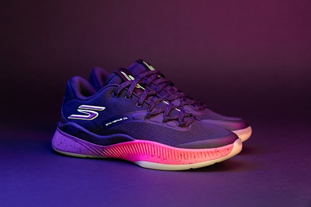 Terance Mann's black and pink Skechers sneakers.
