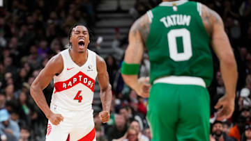 Jayson Tatum, Boston Celtics and Scottie Barnes, Toronto Raptors