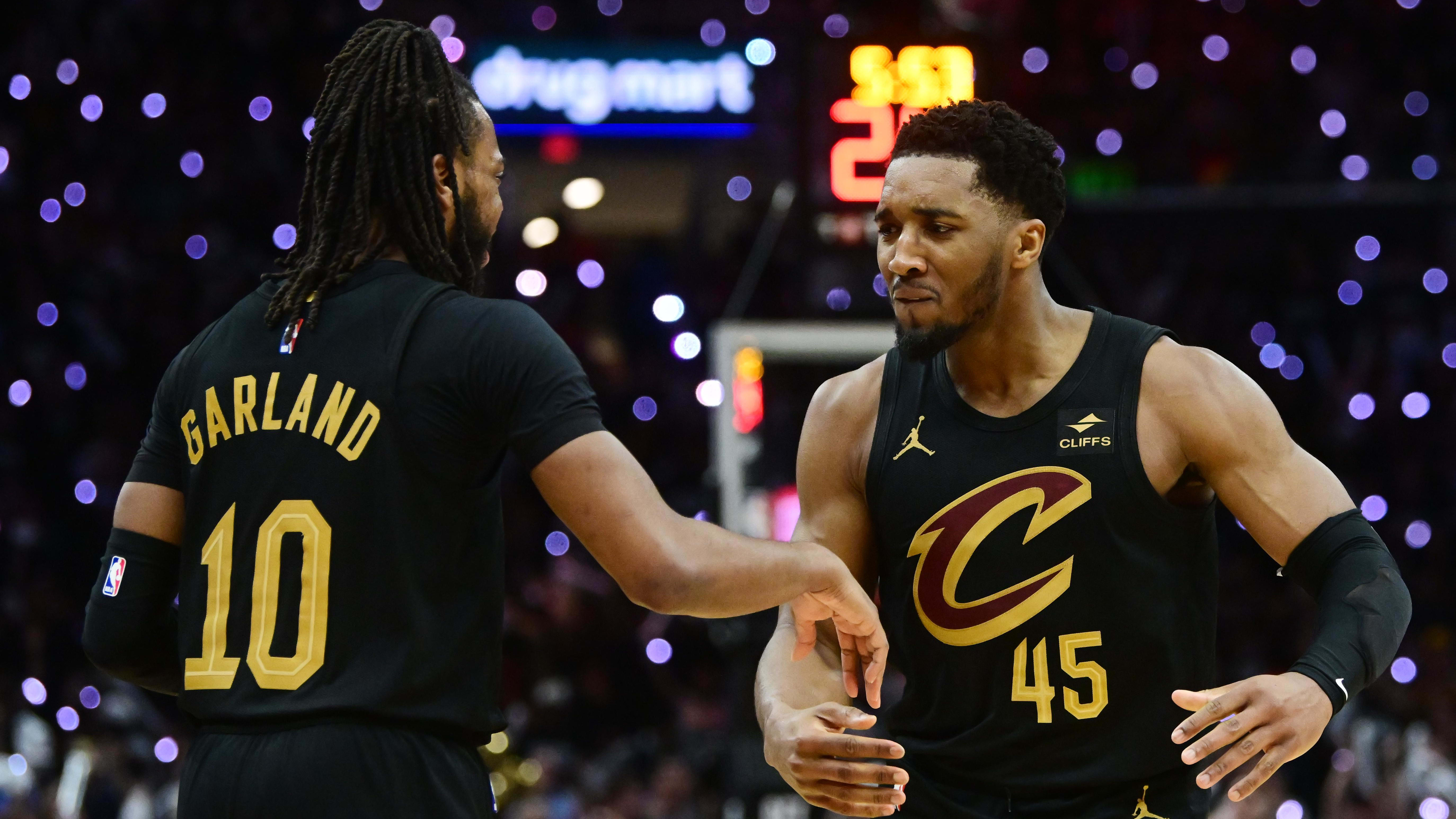 Donovan Mitchell hugs Darius Garland