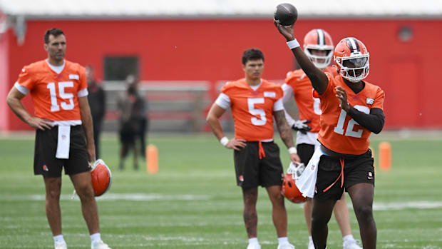 Shedeur Sanders Cleveland Browns Quarterback NFL Draft Dillon Gabriel Rookie Training Camp 2025 Colorado Buffaloes