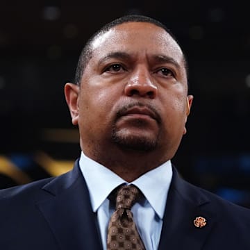 Feb 23, 2020; Los Angeles, California, USA; ESPN broadcast commentator Mark Jackson during the NBA game between the Los Angeles Lakers and the Boston Celtics at Staples Center. Mandatory Credit: Kirby Lee-Imagn Images