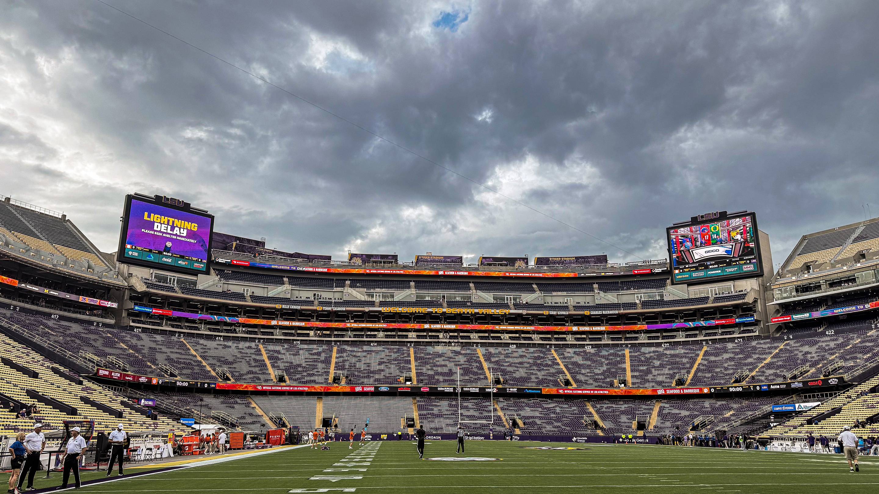 LSU Season Opener vs. Clemson Faces Weather Delay