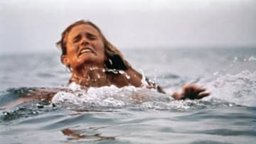 On the set of ‘Jaws’ (1975).