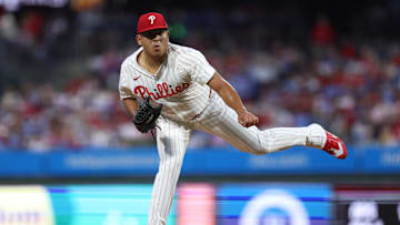 Sep 27, 2025; Philadelphia, Pennsylvania, USA; Philadelphia Phillies pitcher Ranger Suarez (55) throws a pitch against the Minnesota Twins during the second inning at Citizens Bank Park. Mandatory Credit: Bill Streicher-Imagn Images