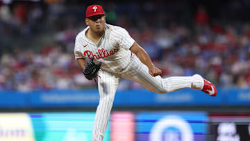 Sep 27, 2025; Philadelphia, Pennsylvania, USA; Philadelphia Phillies pitcher Ranger Suarez (55) throws a pitch against the Minnesota Twins during the second inning at Citizens Bank Park. Mandatory Credit: Bill Streicher-Imagn Images