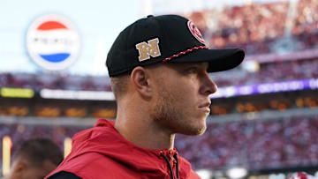 San Francisco 49ers Christian McCaffrey (23) . Mandatory Credit: David Gonzales-Imagn Images