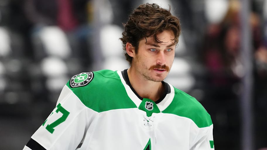 Dallas Stars left wing Mason Marchment might be hearing from the NHL over this move.  | Ron Chenoy-Imagn Images