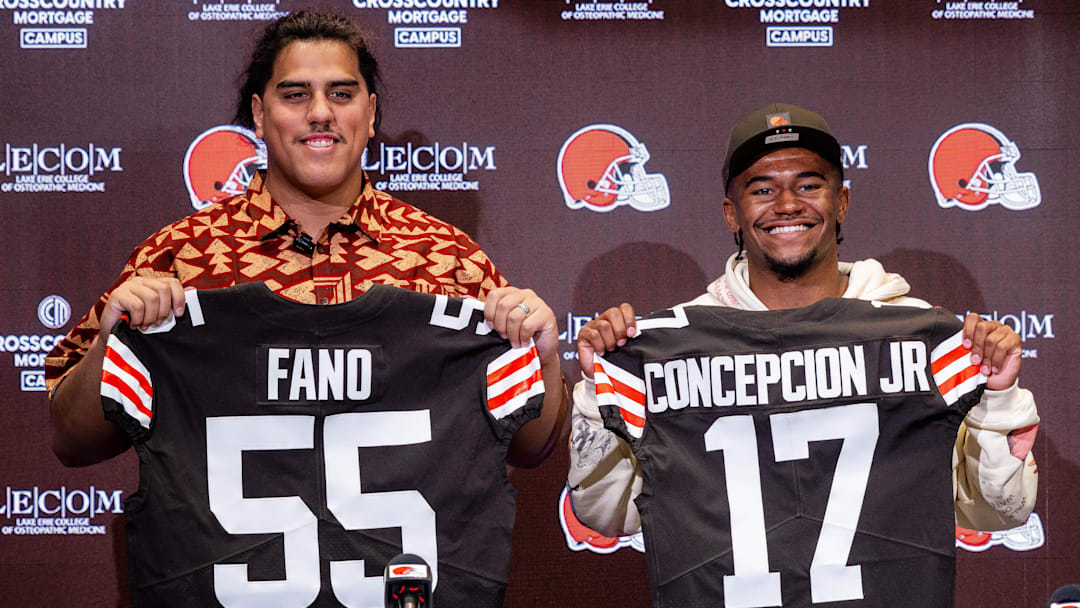 Cleveland Browns first round draft picks Spencer Fano and KC Concepcion