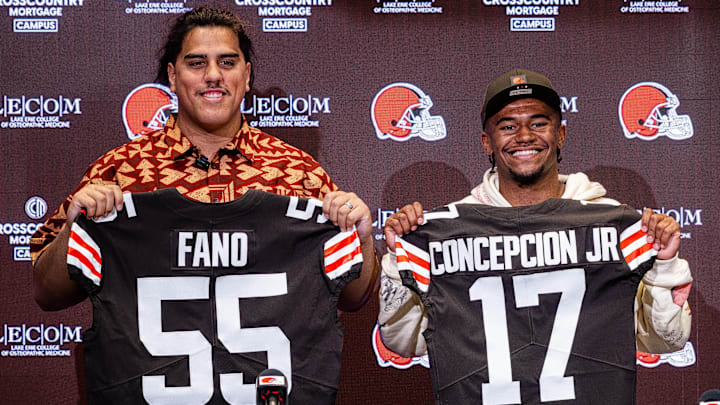 Cleveland Browns first round draft picks Spencer Fano and KC Concepcion