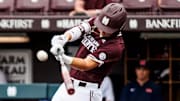 Mississippi State Infielder Ace Reese (#3) during the game between the Ole Miss Rebels and the Mississippi State Bulldogs at Dudy Noble Field at Polk-Dement Stadium in Starkville, MS.