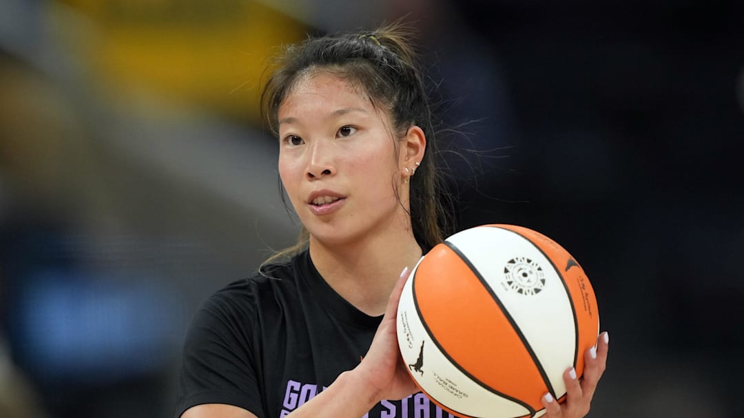 Golden State Valkyries guard Kaitlyn Chen (2) before the game against the Indiana Fever at Chase Center. 