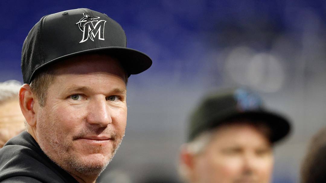 Clayton McCullough in the Marlins dugout