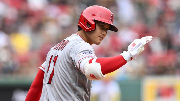 Apr 16, 2023; Boston, Massachusetts, USA; Los Angeles Angels designated hitter Shohei Ohtani (17)
