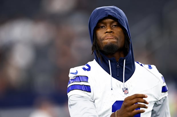 Dallas Cowboys wide receiver George Pickens before the game against the Atlanta Falcons. 