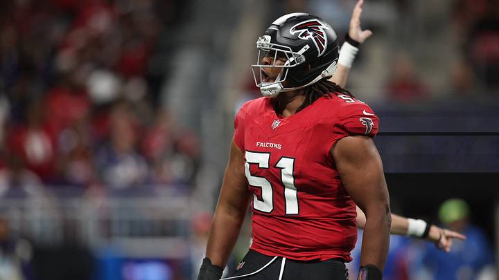 Oct 11, 2026; Atlanta, Georgia, USA;  Atlanta Falcons linebacker Jared Ivey (51) Mandatory Credit: Brett Davis-Imagn Images